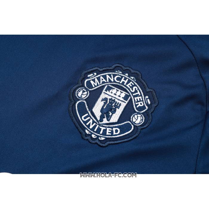 Chandal del Manchester United 2024-2025 Manga Corta Azul - Pantalon Corto